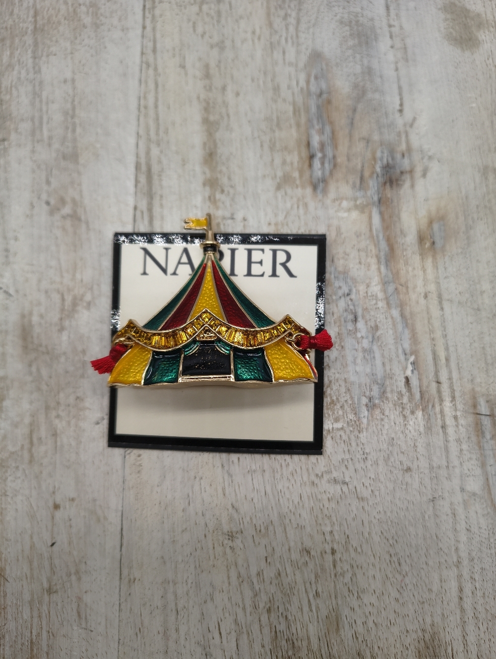 Napier Silvertone Flower Globe Pin